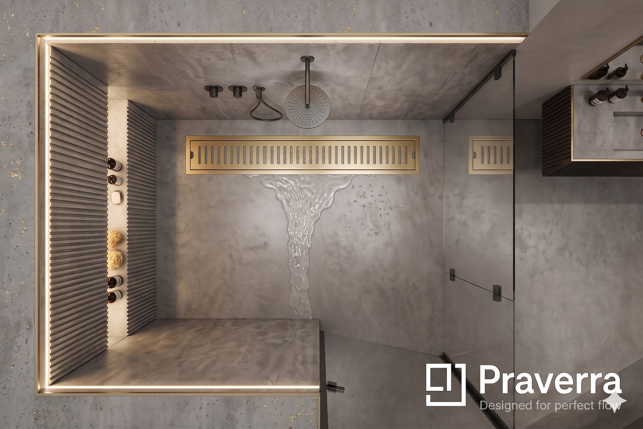 Praverra Shower Drainer Gold view 3